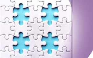 Incomplete puzzle with four missing pieces, symbolizing the current state of the accounting staffing crisis.