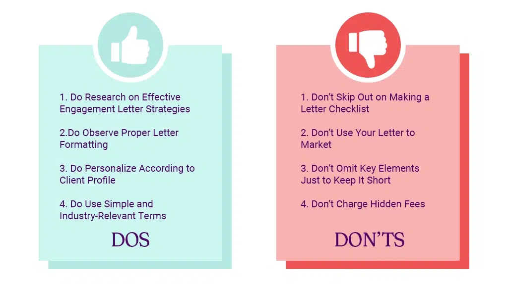 Engagement Letter Do’s and Don’ts for Accounting list ANZ