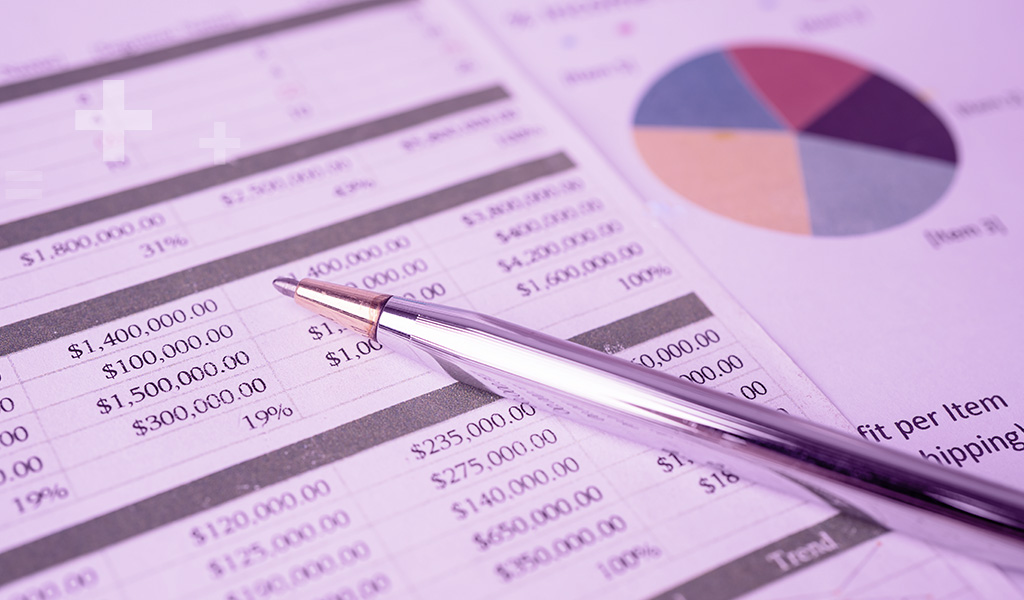 Close up of financial documents showing accounts receivable management