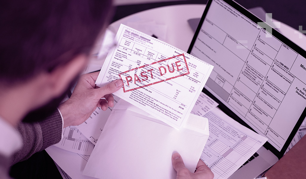 Invoices with a PAST DUE' stamp illustrating the challenges of accounts receivable collection